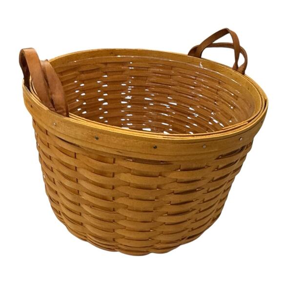 Vintage 1997 Longaberger corn basket Large Woven Basket with Handles & liner - Picture 2 of 11